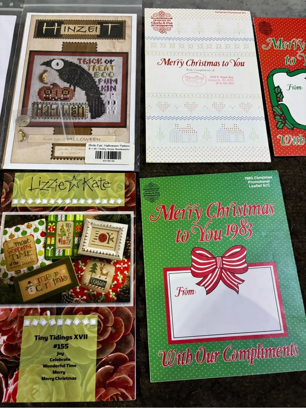 Christmas Needlecraft Pattern Booklet - Green & Red 9 total